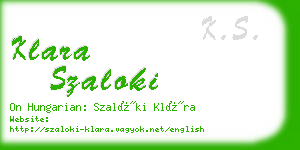 klara szaloki business card